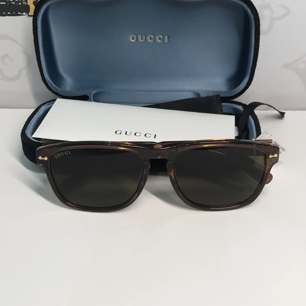 ✨ Brand New Gucci GG0911S 003 Sunglasses – Brown Frame with Green Lenses ✨